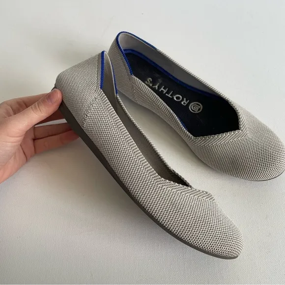 Rothy's the Flat Retired Flax Birdseye Women's Gray Ballet Flats Size 7