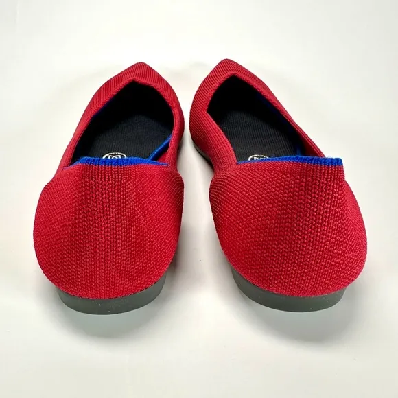Rothy’s The Point Chili Red Ballet Flats Shoes Size W 7