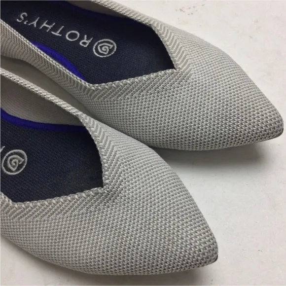Rothy’s The Point Taupe Heather Pointed Toe Slip-On Flats Size 6.5