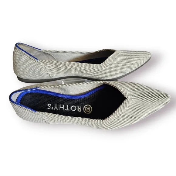 Rothy's‎ The Point Toe Flats Flax Birdseye Shoes Size 7.5