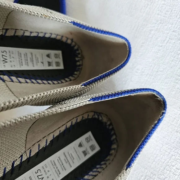 Rothy's‎ The Point Toe Flats Flax Birdseye Shoes Size 7.5