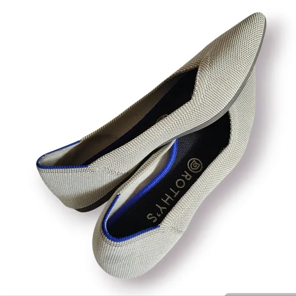 Rothy's‎ The Point Toe Flats Flax Birdseye Shoes Size 7.5
