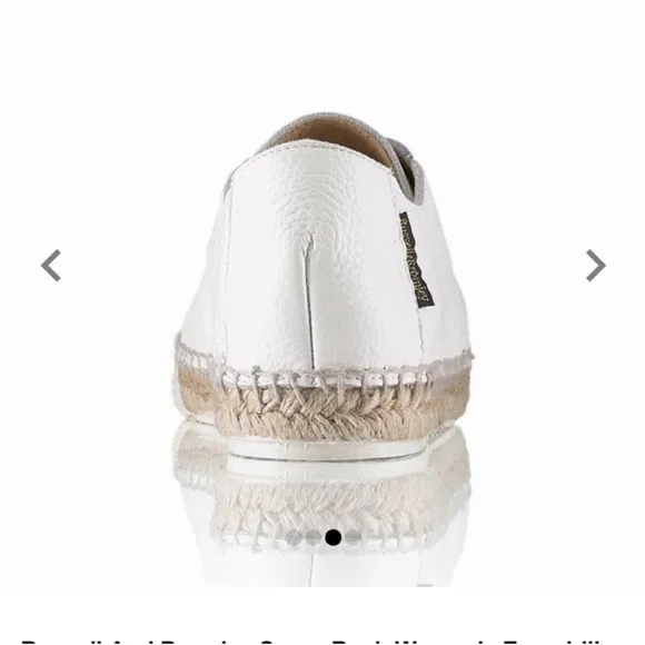Russell &amp; Bromley Sugar Rush Plimsole White Leather Espadrille Sneakers Size 8