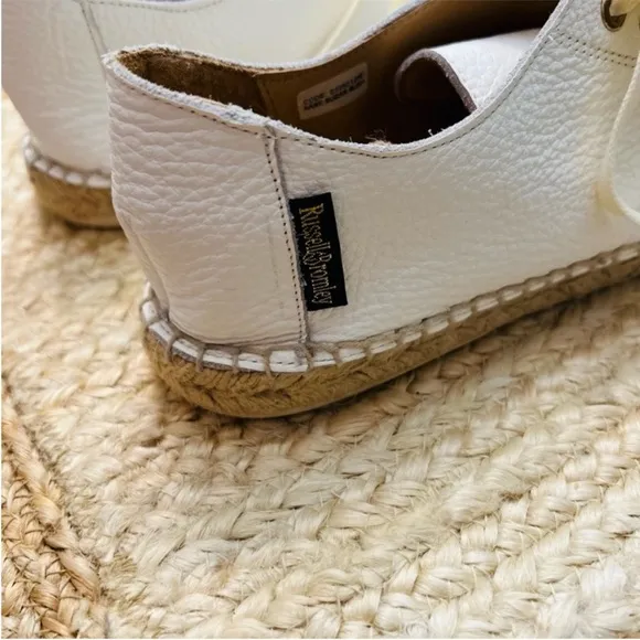 Russell &amp; Bromley Sugar Rush Plimsole White Leather Espadrille Sneakers Size 8