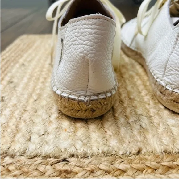 Russell &amp; Bromley Sugar Rush Plimsole White Leather Espadrille Sneakers Size 8