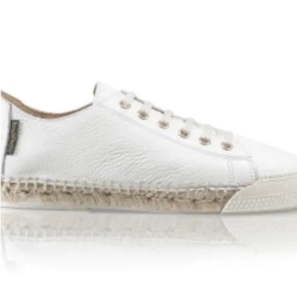 Russell &amp; Bromley Sugar Rush Plimsole White Leather Espadrille Sneakers Size 8