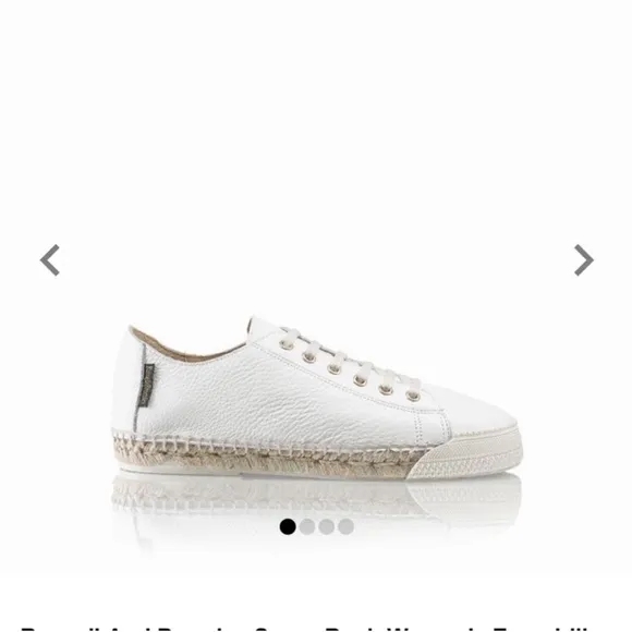 Russell &amp; Bromley Sugar Rush Plimsole White Leather Espadrille Sneakers Size 8