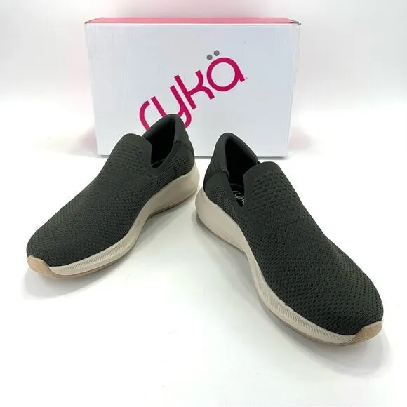 RYKA &quot;FLING&quot; GREEN STRETCH KNIT ANATOMICAL INSOLES CASUAL SLIP-ON SNEAKERS🆕