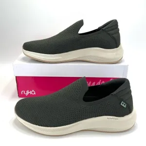 RYKA &quot;FLING&quot; GREEN STRETCH KNIT ANATOMICAL INSOLES CASUAL SLIP-ON SNEAKERS🆕