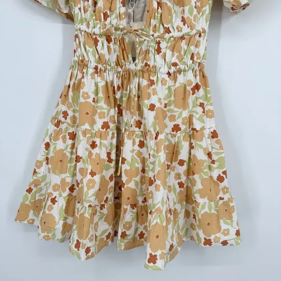 Sabo Tarika Dress Floral Cut-Out Flounce Tiered Mini Sundress