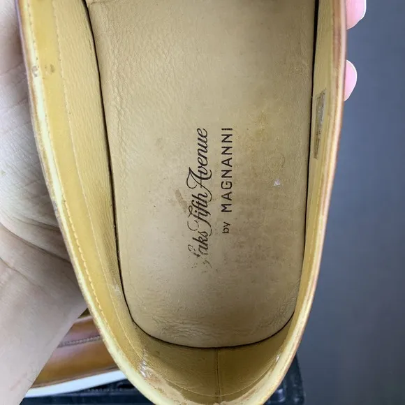 Saks Fifth Avenue by Magnanni Cognac Loafers Men's Size 12 Made In Spain 21509