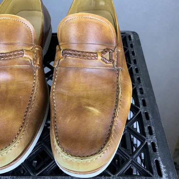 Saks Fifth Avenue by Magnanni Cognac Loafers Men's Size 12 Made In Spain 21509