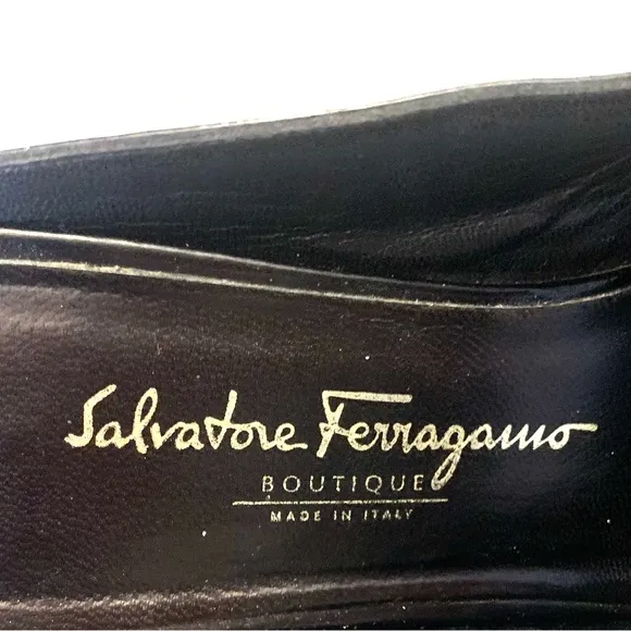 SALVATORE FERRAGAMO Black Slide Sandals