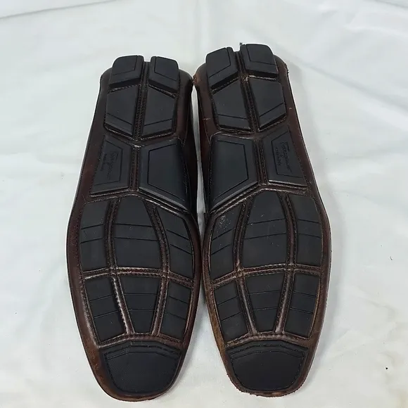 Salvatore Ferragamo Embellished Horsebit Leather Driving Loafers Mens Size 12