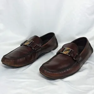Salvatore Ferragamo Embellished Horsebit Leather Driving Loafers Mens Size 12