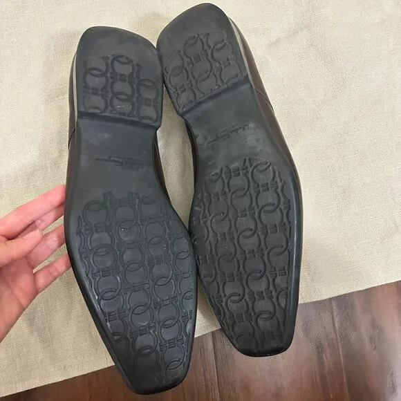 SALVATORE FERRAGAMO Gancini Bit Loafers Dark Brown Leather Moccasin