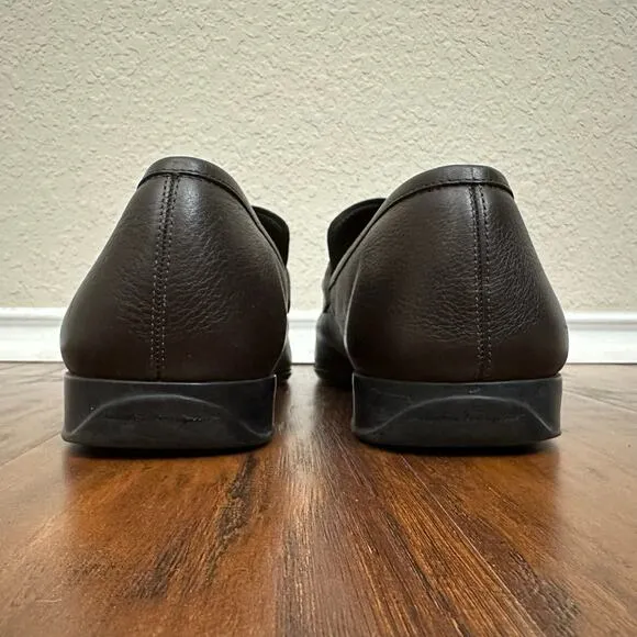 SALVATORE FERRAGAMO Gancini Bit Loafers Dark Brown Leather Moccasin