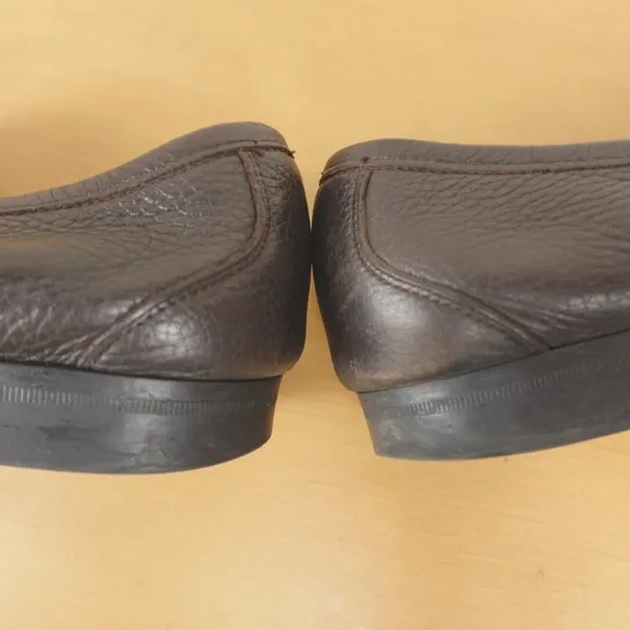 Salvatore Ferragamo Loafers Mens 13 D Brown Pebbled Leather Gancini Bit Moccasin