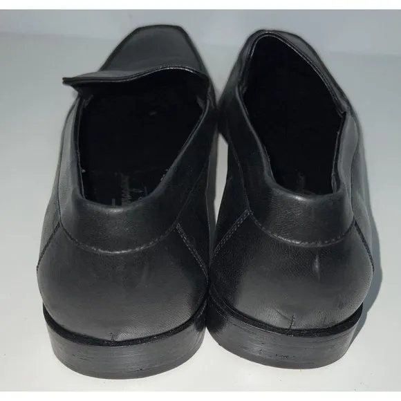 Salvatore Ferragamo Mens Black Leather Loafers Dress Shoes Size 8.5 Italy 37770