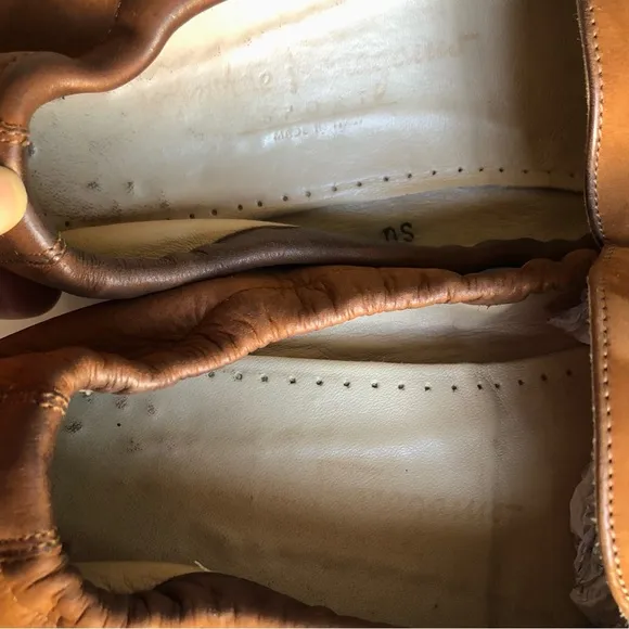 Salvatore Ferragamo Nubuck Leather Loafers Flats British Tan Women’s