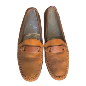 Salvatore Ferragamo Nubuck Leather Loafers Flats British Tan Women’s
