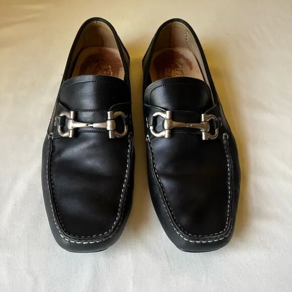 Salvatore Ferragamo Parigi Driving Loafer Black Leather Horsebit Men’s 10.5 2E