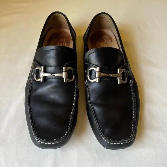 Salvatore Ferragamo Parigi Driving Loafer Black Leather Horsebit Men’s 10.5 2E