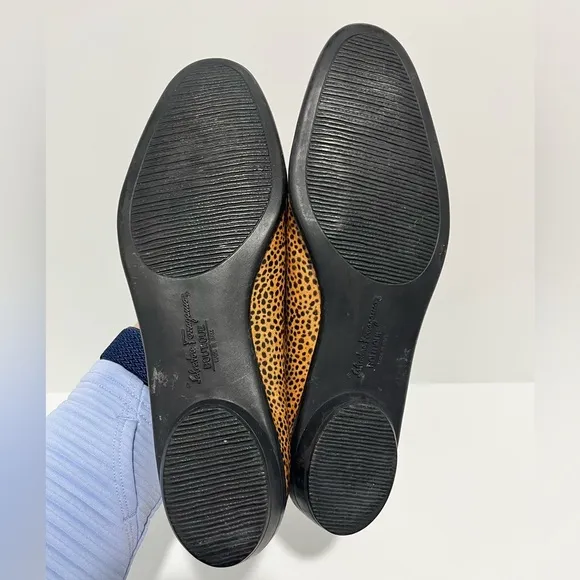 Salvatore Ferraganno Boutique Made in Italy Shiny Cheetah Print flats size 8.5