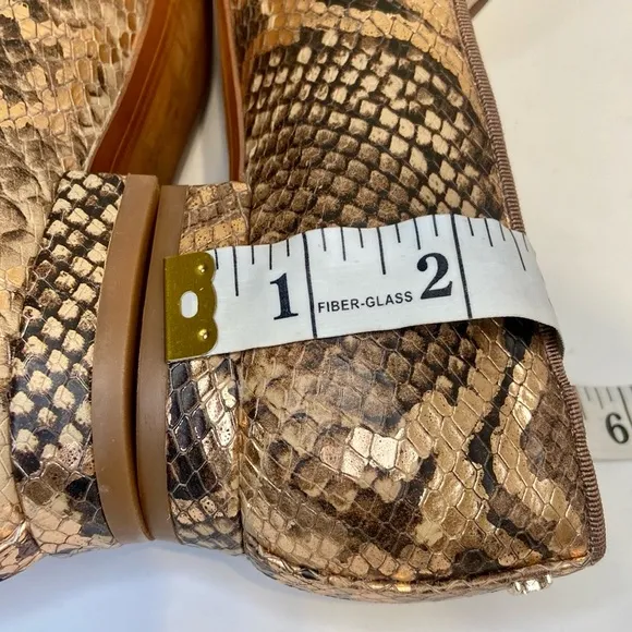 Sam Edelman Jordy Brown Snake Print Leather Loafers Size 8