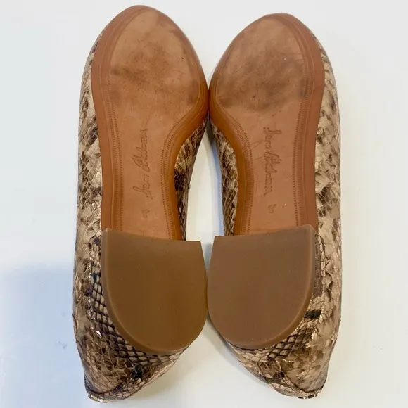Sam Edelman Jordy Brown Snake Print Leather Loafers Size 8