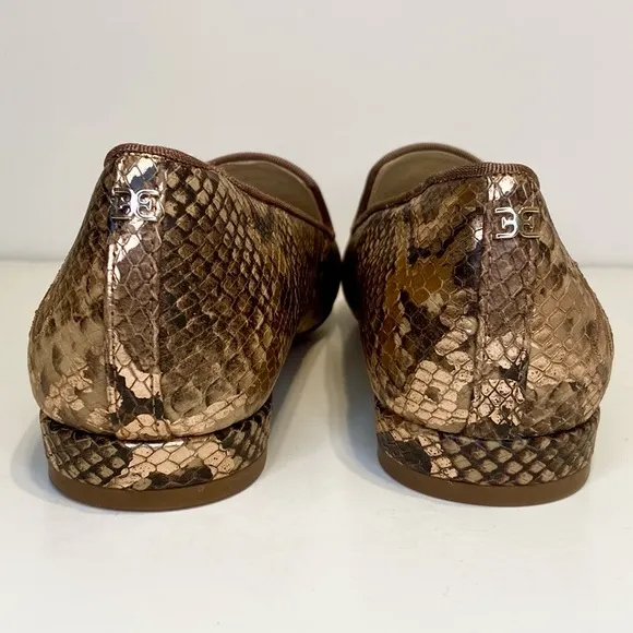 Sam Edelman Jordy Brown Snake Print Leather Loafers Size 8