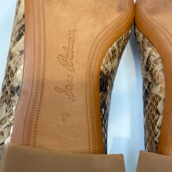 Sam Edelman Jordy Brown Snake Print Leather Loafers Size 8