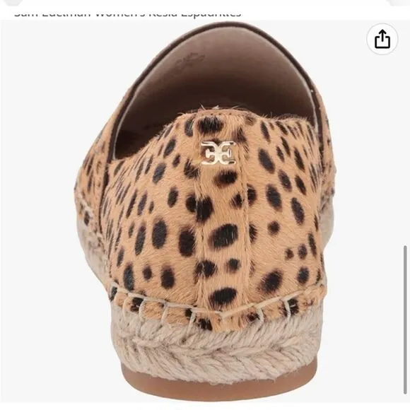 Sam Edelman Kesia Espadrilles in Leopard with Jute Soles Size 6 NWOB