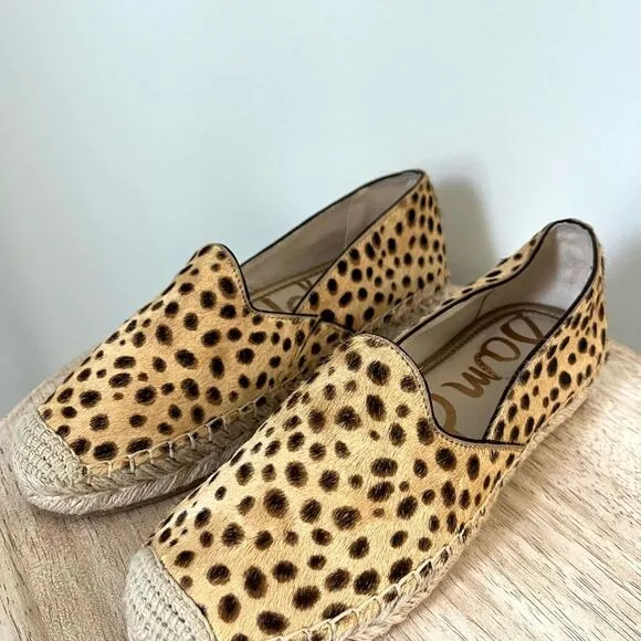 Sam Edelman Kesia Espadrilles in Leopard with Jute Soles Size 6 NWOB