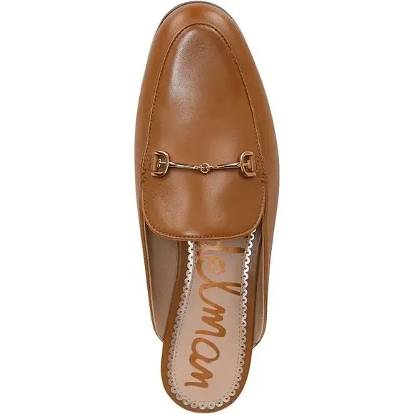 Sam Edelman Linnie Mules Horsebit Saddle Leather Almond toe Brown Loafers Sz 8M