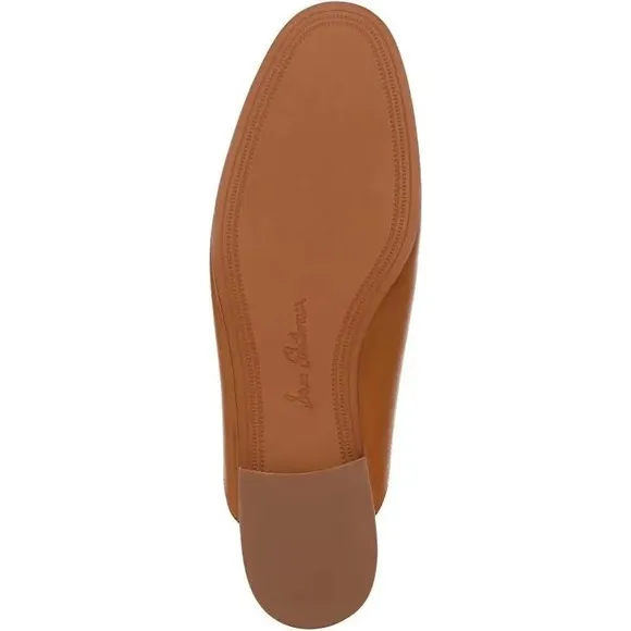 Sam Edelman Linnie Mules Horsebit Saddle Leather Almond toe Brown Loafers Sz 8M