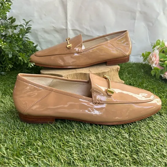 SAM EDELMAN Lior Cedarwood (Nude) patent Loafers Size 9 women’s