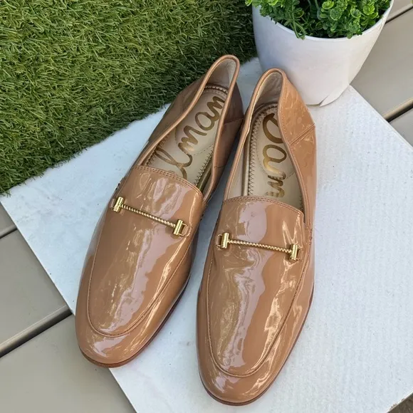 SAM EDELMAN Lior Cedarwood (Nude) patent Loafers Size 9 women’s