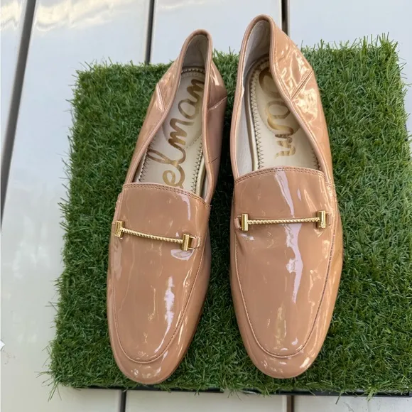 SAM EDELMAN Lior Cedarwood (Nude) patent Loafers Size 9 women’s