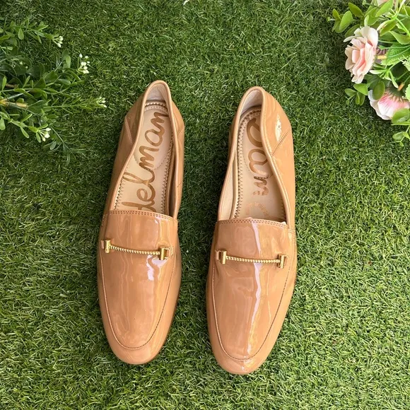 SAM EDELMAN Lior Cedarwood (Nude) patent Loafers Size 9 women’s