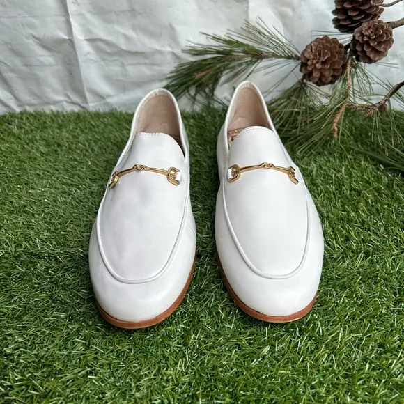 Sam Edelman Loraine bright white Leather Loafers Size  9W  Women NEW