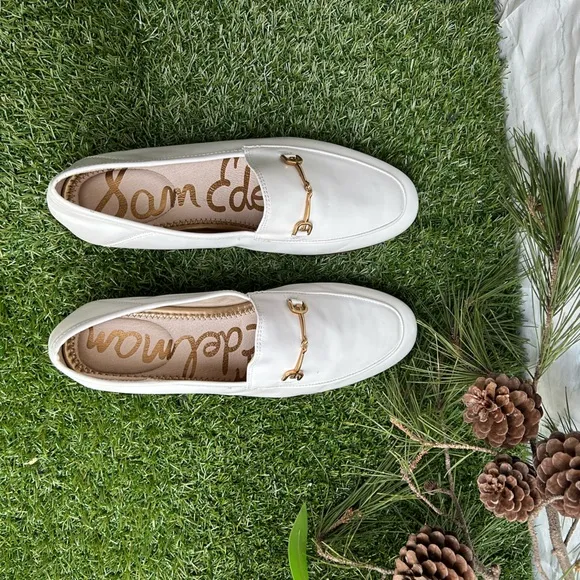 Sam Edelman Loraine bright white Leather Loafers Size  9W  Women NEW