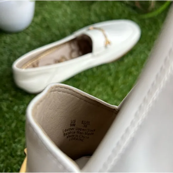 Sam Edelman Loraine bright white Leather Loafers Size  9W  Women NEW