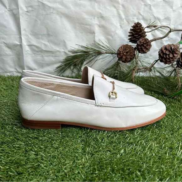 Sam Edelman Loraine bright white Leather Loafers Size  9W  Women NEW