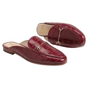 Sam Edelman Red Croc Leather Slide Mule Loafer Slides Flats Shoes Sz 7