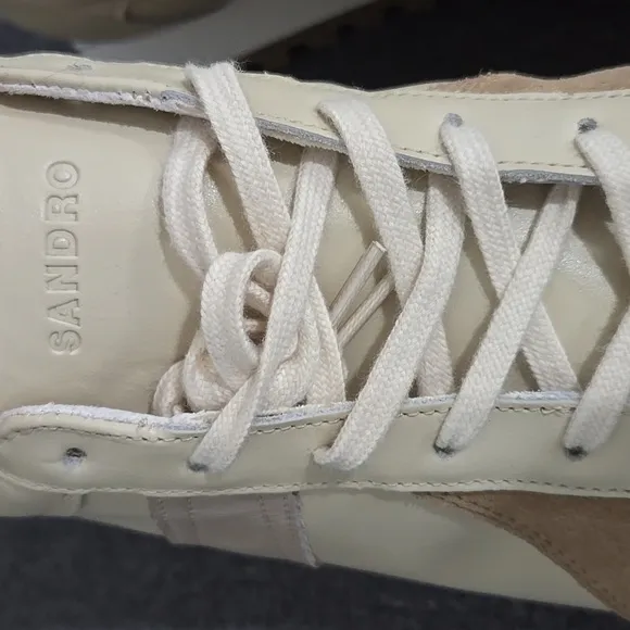 Sandro beige neutral low top sneakers size EU 42 NWOB