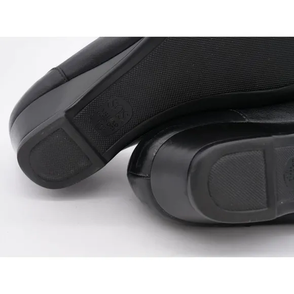 SAS Loafers Womens 9.5 Narrow Black Leather Wedge Heel Slip On Moc Toe Shoes