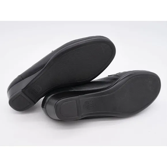 SAS Loafers Womens 9.5 Narrow Black Leather Wedge Heel Slip On Moc Toe Shoes