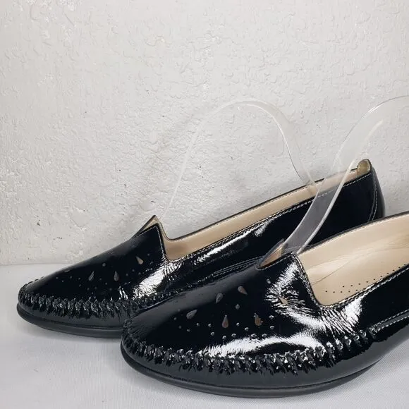 SAS Sonyo Slip-On Patent Leather Cut-Out Pumps Perforated Loafers Shoes Women 9N