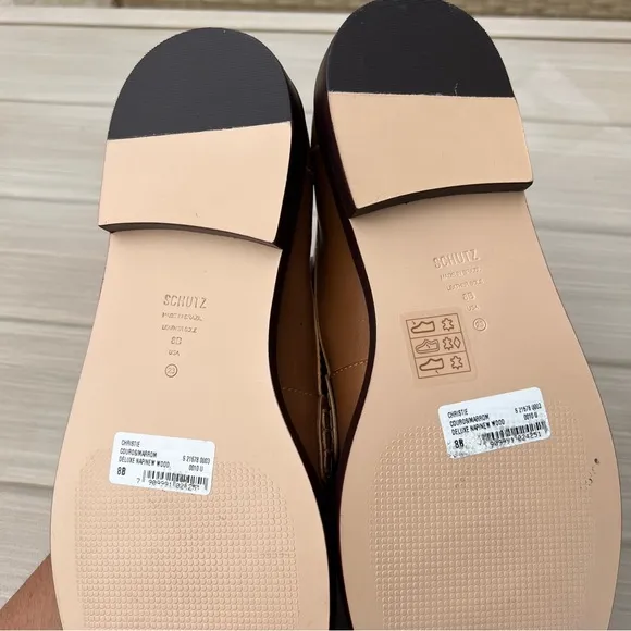 Schutz Christie Nappa Leather Flat Loafers size 8